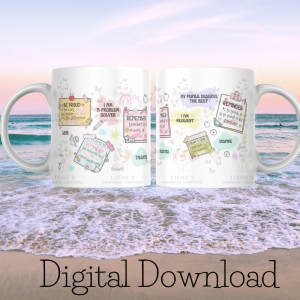 Teacher Affirmation Mug Wrap  Design – Printable Mug Wrap for Educators