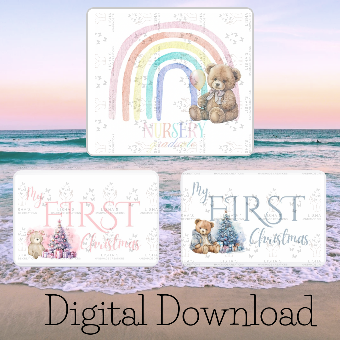 Father’s Day & Nursery Bear Rainbow Digital Designs – Daddy, Dad, Grandpa & Graduation Multi-Use PNG Set - Image 3