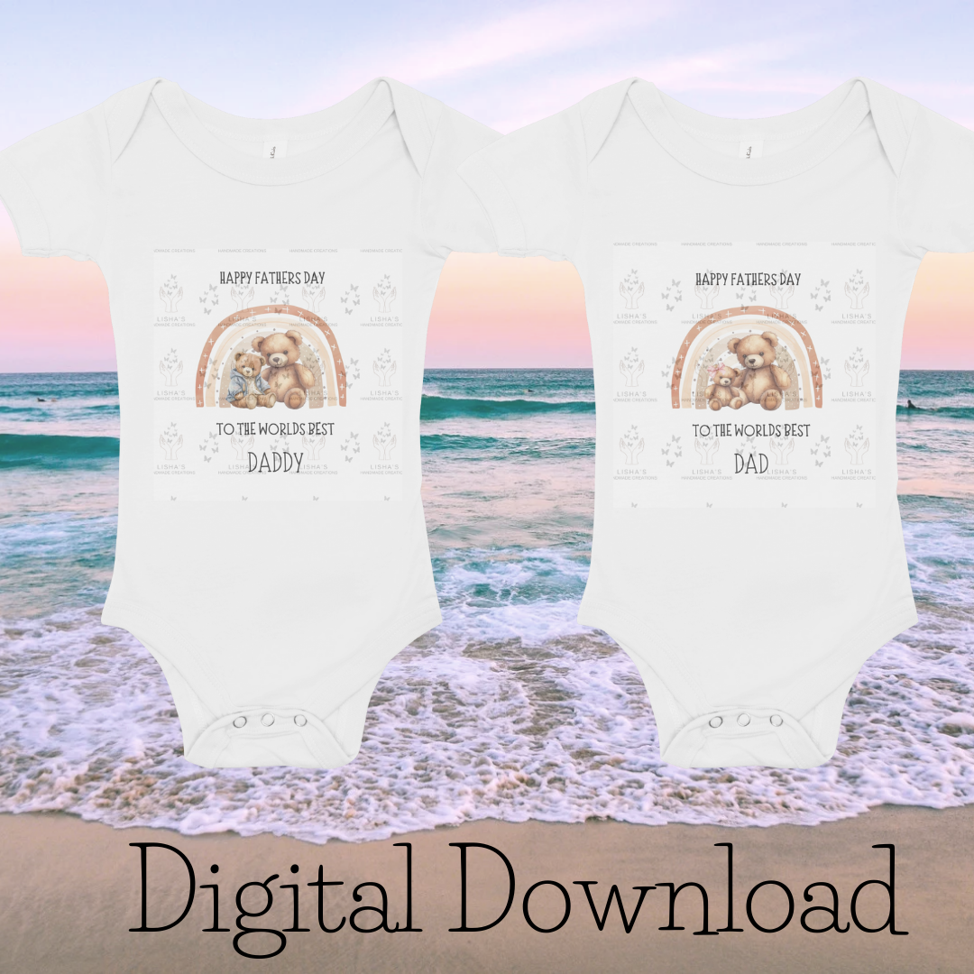 Father’s Day & Nursery Bear Rainbow Digital Designs – Daddy, Dad, Grandpa & Graduation Multi-Use PNG Set - Image 5