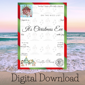 Santa’s Nice List Chocolate Bar Message Board – Christmas Design